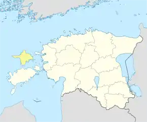 Harta regiunii Hiiu în cadrul Estoniei