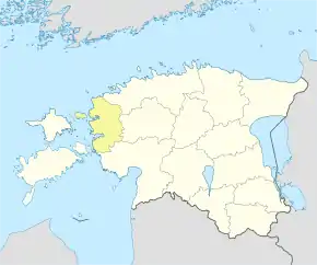 Harta regiunii Lääne în cadrul Estoniei