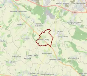 Poziția localității Estrée-Cauchy