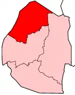 Harta districtului Hhohho în cadrul statului Eswatini