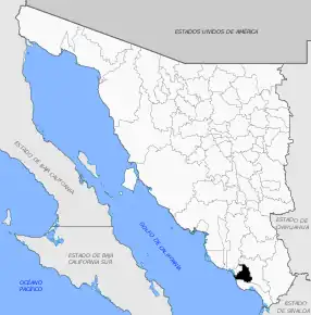 Poziția localității Etchojoa