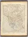 Hartă a Turciei europene în 1864, hartă de Carl Ritter