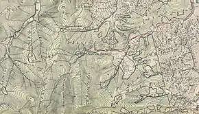 Satul la sfârșitul secolului al XIX-lea în a treia ridicare topografică iozefină realizată de autoritățile austro-ungare (1892-1898).