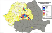 Evanghelicii luterani din Regatul României (la 1930)
