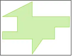 Exemplul 4: Pentru acest 14-gon, trei paznici sunt suficienți pentru a supraveghea întreaga zonă. Acest lucru rezultă din teorema galeriei de artă.