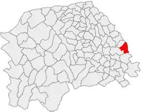 Amplasarea în cadrul județului