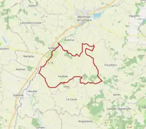 Poziția localității Faudoas