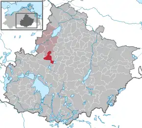 Poziția  Faulenrost pe harta districtului Mecklenburgische Seenplatte