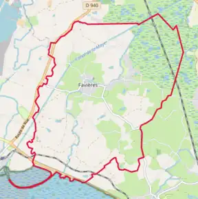 Poziția localității Favières