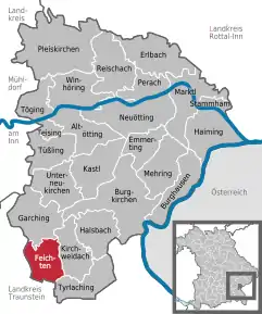 Poziția localității Feichten an der Alz