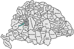 Hartă de poziționare pentru Comitatul Fejér