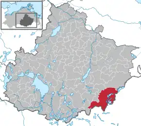 Poziția  Feldberger Seenlandschaft pe harta districtului Mecklenburgische Seenplatte