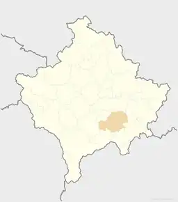 Poziția localității Uroșevaț