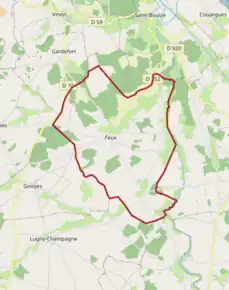 Poziția localității Feux