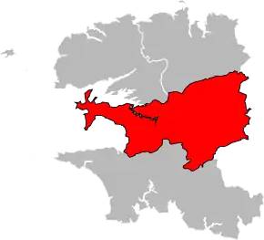 Arondismentul Châteaulin în cadrul departamentului Finistère