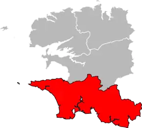 Arondismentul Quimper în cadrul departamentului Finistère