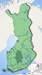 Poziția regiunii Keski-Suomen maakuntaMellersta Finlands landskap