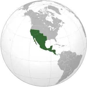 Harta Primului Imperiu Mexican