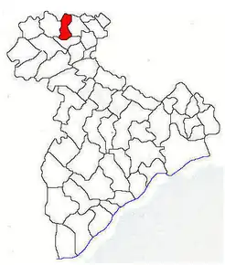 Amplasarea în cadrul județului