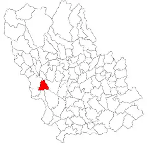 Amplasarea în cadrul județului