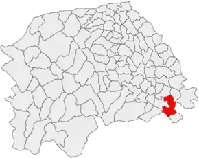 Amplasarea în cadrul județului