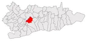 Amplasarea în cadrul județului