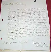 Manuscris în limba maghiară din 1868