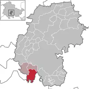 Poziția  Frauenwald pe harta districtului Ilm-Kreis