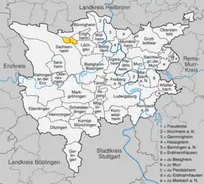 Poziția localității Freudental