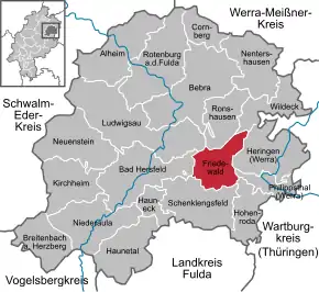 Poziția localității Friedewald