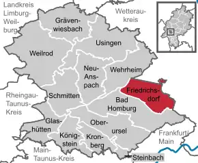 Poziția localității Friedrichsdorf