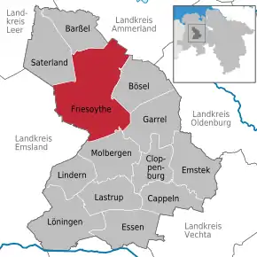 Poziția localității Friesoythe