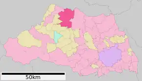 Poziția localității Fukaya