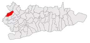 Amplasarea în cadrul județului