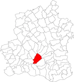 Amplasarea în cadrul județului