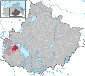 Poziția  Göhren-Lebbin pe harta districtului Mecklenburgische Seenplatte