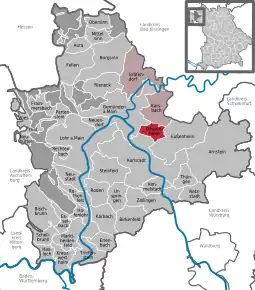 Poziția  Gössenheim pe harta districtului Main-Spessart