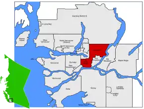 Poziția localității Coquitlam