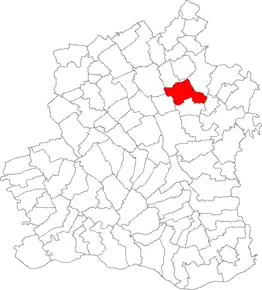 Amplasarea în cadrul județului