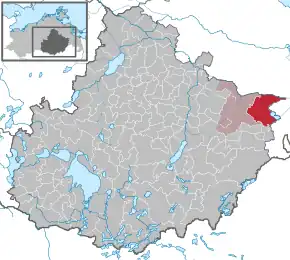Poziția  Galenbeck pe harta districtului Mecklenburgische Seenplatte
