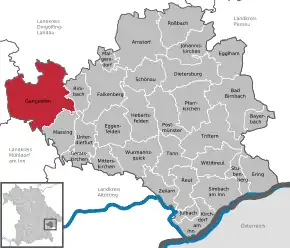 Poziția localității Gangkofen