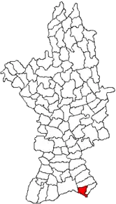 Amplasarea în cadrul județului