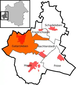 Poziția localității Gatersleben