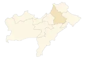 Localizarea districtului în cadrul provinciei