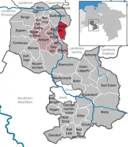 Poziția  Gehrde pe harta districtului Osnabrück