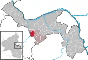 Poziția  Gensingen pe harta districtului Mainz-Bingen