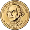 Washington comemorat pe unele monezi de 1 $.