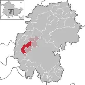 Poziția Geraberg pe harta districtului Ilm-Kreis