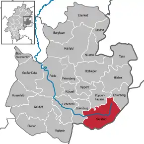 Poziția localității Gersfeld