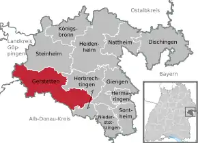 Poziția  Gerstetten pe harta districtului Heidenheim